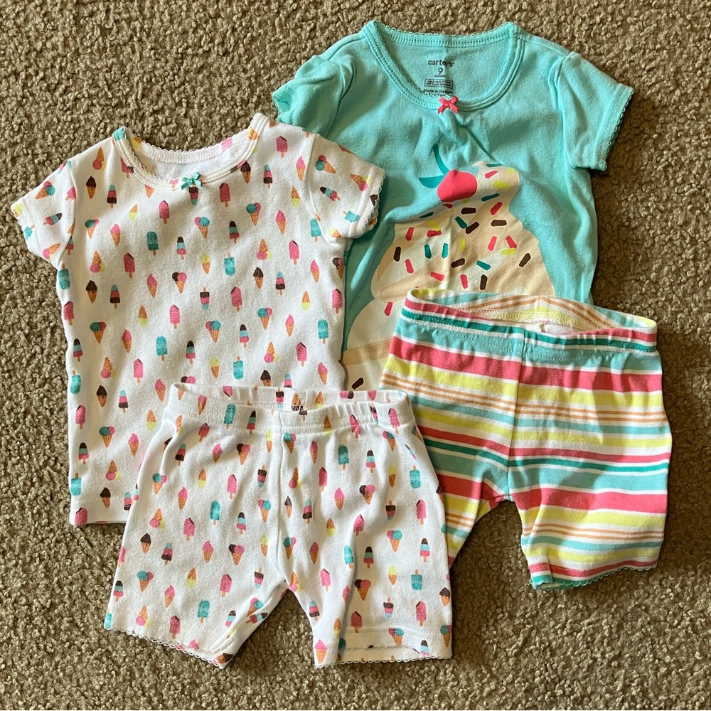 Colorful Carters Ice Cream Print Pajama Set 9M